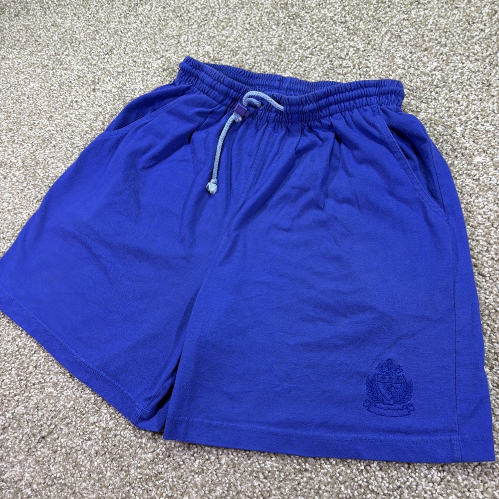 Womens 80s Poly Cotton Shorts Sz L 28W Kristen Paige Crest Embroidered Relaxed